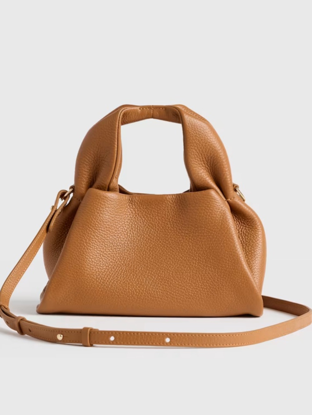 Quince Leather Kaia Bag With Adjustable/Removable Crossbody Strap In Cognac